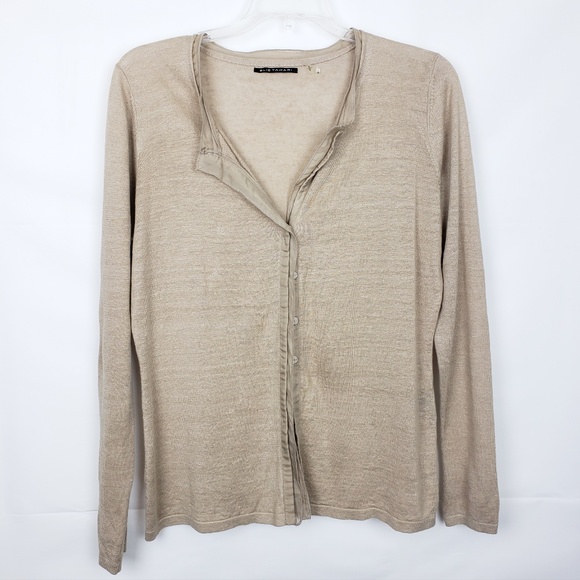 tahari linen cardigan